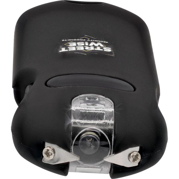 Black Streetwise stun gun with LED light for personal safety and protection. Compact and easy to carry.