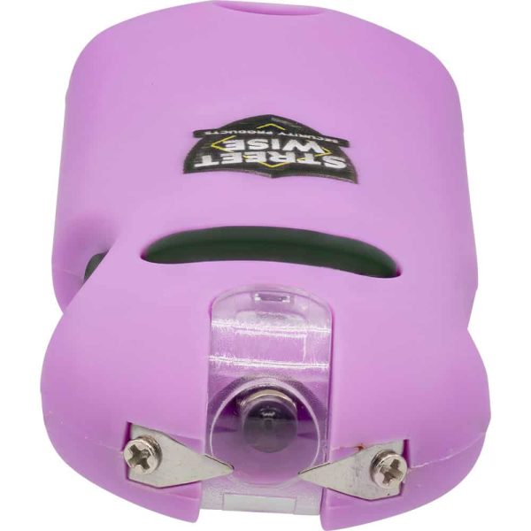Pink handheld pepper spray device, branded Streetwise, designed for personal safety and self-defense.