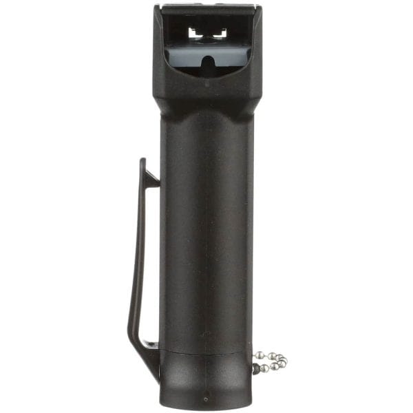 Black handheld can opener with a built-in bottle opener, designed for easy use and kitchen convenience.