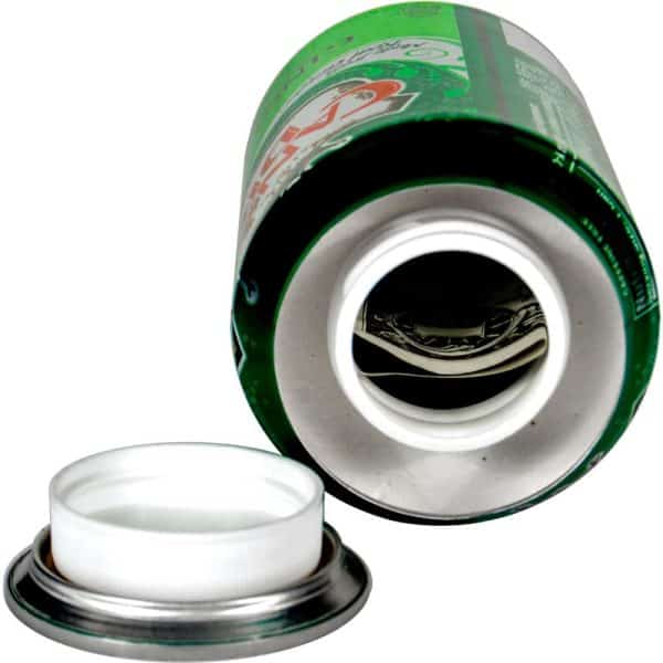 Secret compartment can safe with hidden cash storage and removable top lid. Ideal for discreet valuables storage.