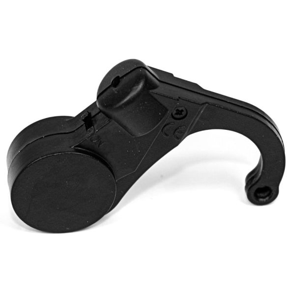 Black anti-sleep alarm device for drivers with ergonomic hook design.