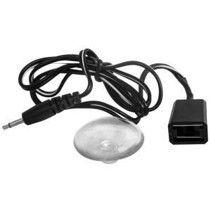Black USB cable with suction cup, ideal for connecting devices securely and efficiently in various setups.