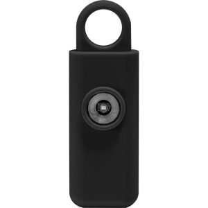 Black silicone case with secure fastener, featuring a circular cutout, ideal for compact storage protection.