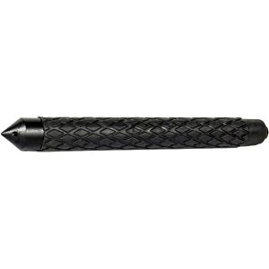 Textured black cylindrical tool with diamond pattern grip, designed for precise operations and optimal handling.